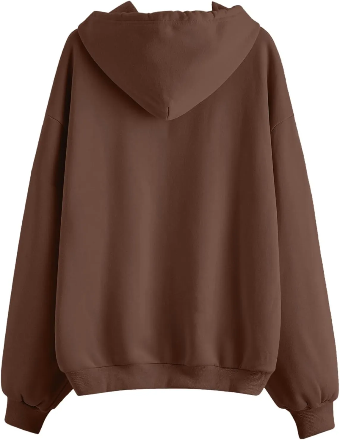Zip Up Hoodies Womens Long Sleeve Oversized Sweatshirts Solid Color Casual Sweater Fleece Jackets with Pockets